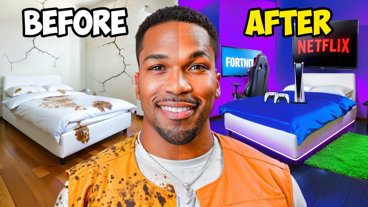 my sons room was messy... so I Built His DREAM Room! YouTube