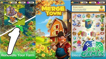 Merge Town : Design Farm Gameplay #1 All Levels (Android, IOS)