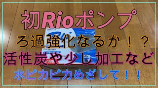 Rioポンプ設置　【アクアリウム】【熱帯魚】【古代魚】【Rioポンプ】【活性炭】【加工】