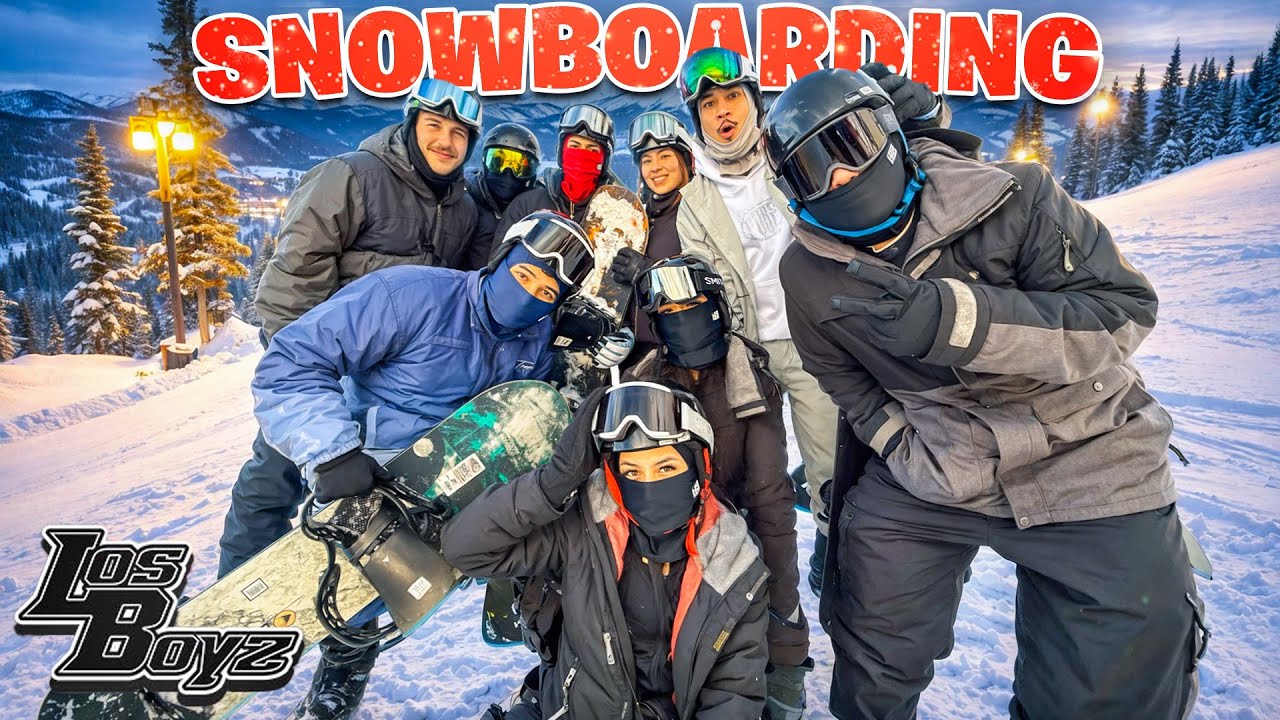Los Boyz и Las Girlz впервые катаются на сноуборде!!!