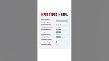 Input types in HTML 👨‍💻.   #input #html #htmlcoding