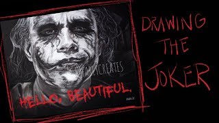 Drawing Heath Ledger's Joker with Charcoal   Villain v  Hero Series