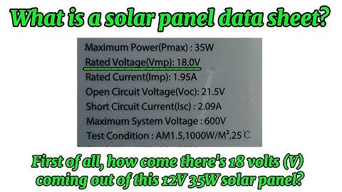 What is: Solar panel data sheet