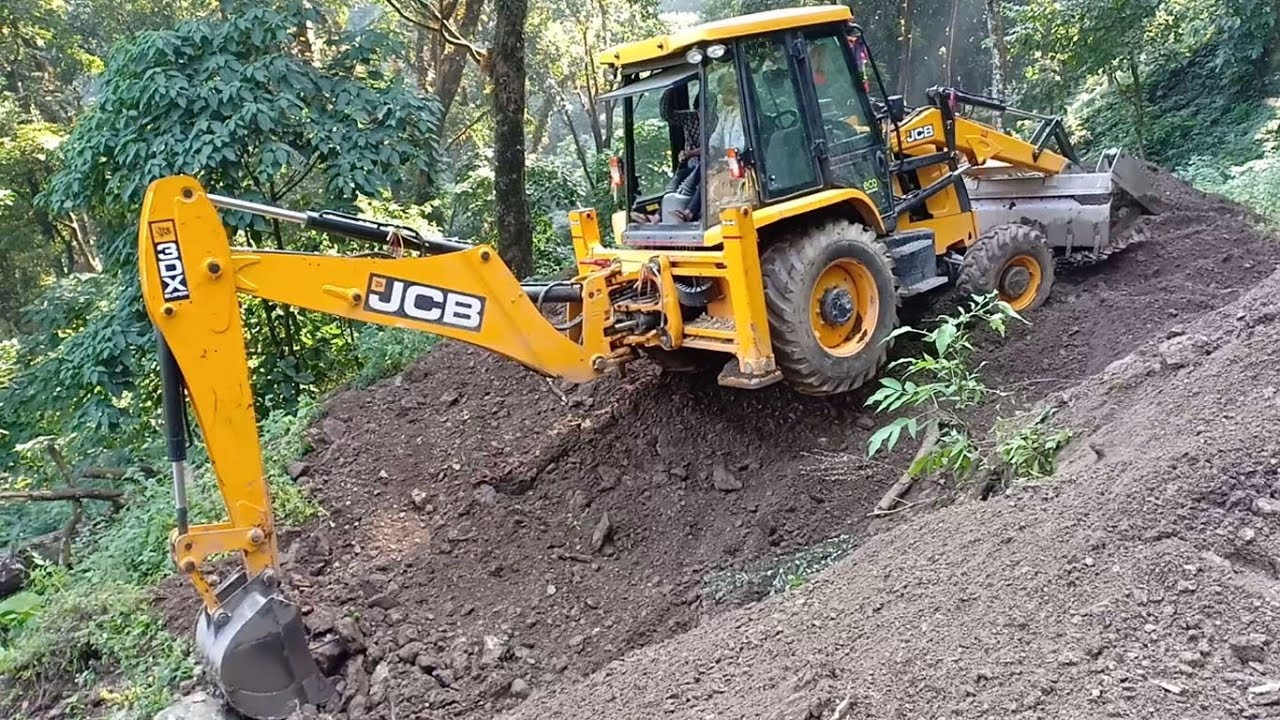 Dangerous Narrow Hill New Track-JCB Backhoe Making