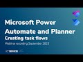 Power Automate and Planner - webinar - September 2025