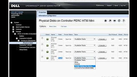 How to Assign a Hard Drive in Global Hot Spare through Dell Openmange