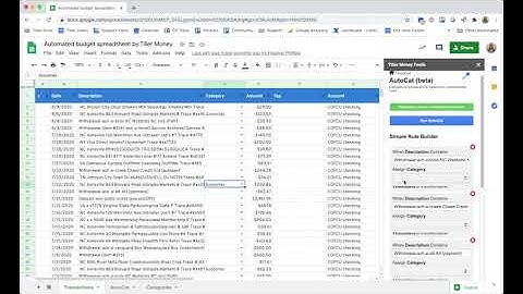 New! AutoCat (beta) rule builder automated financial categorization features