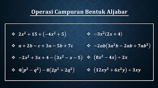 Cara termudah operasi hitung aljabar