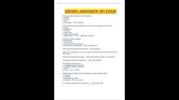 ARDMS ABDOMEN SPI EXAM VERIFIED AND 100% CORRECT ANSWERS pdf