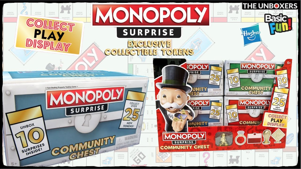 Blue Set Monopoly Surprise Community Chest Tokens Board Game X3 for sale online 