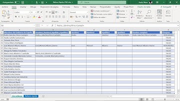 Cómo separar nombres y apellidos con Relleno rápido