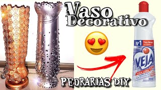 VASO GARRAFAS PLÁSTICAS COM PEDRARIA