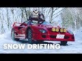 Ferrari f40 snow drifting in japan