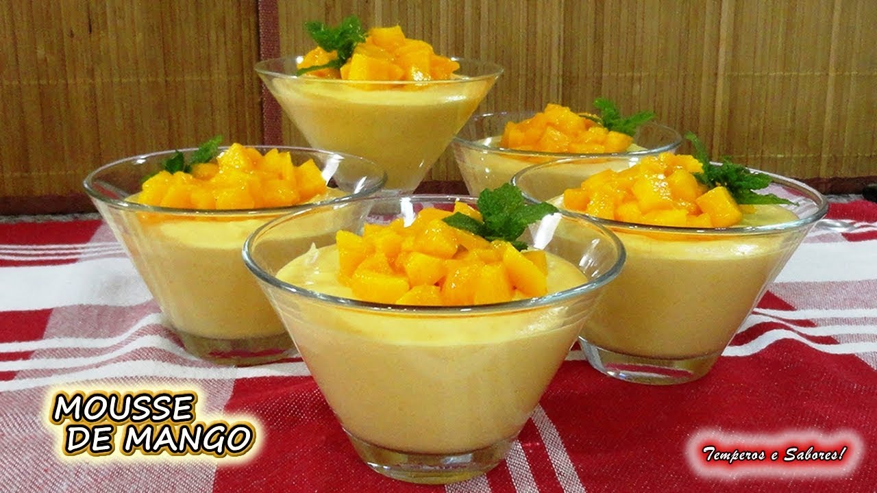 MOUSSE DE MANGO CON SOLO 4 INGREDIENTES y queda mundial de bueno