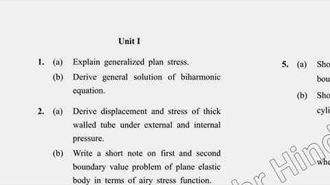 MSc Mathematics 4th Sem Mechanics of Solids II Question Paper