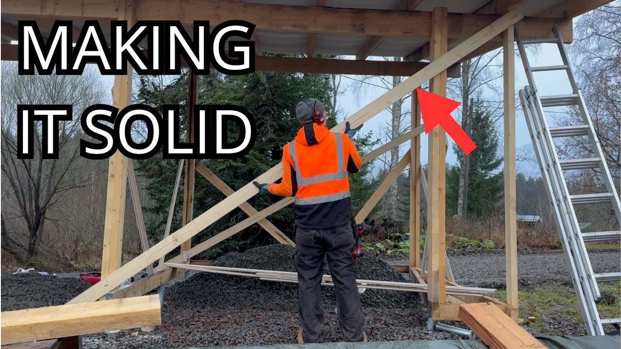 Firewood Shed Build (Ep 3) – Bracing, Roofing Screws & Gravel Work