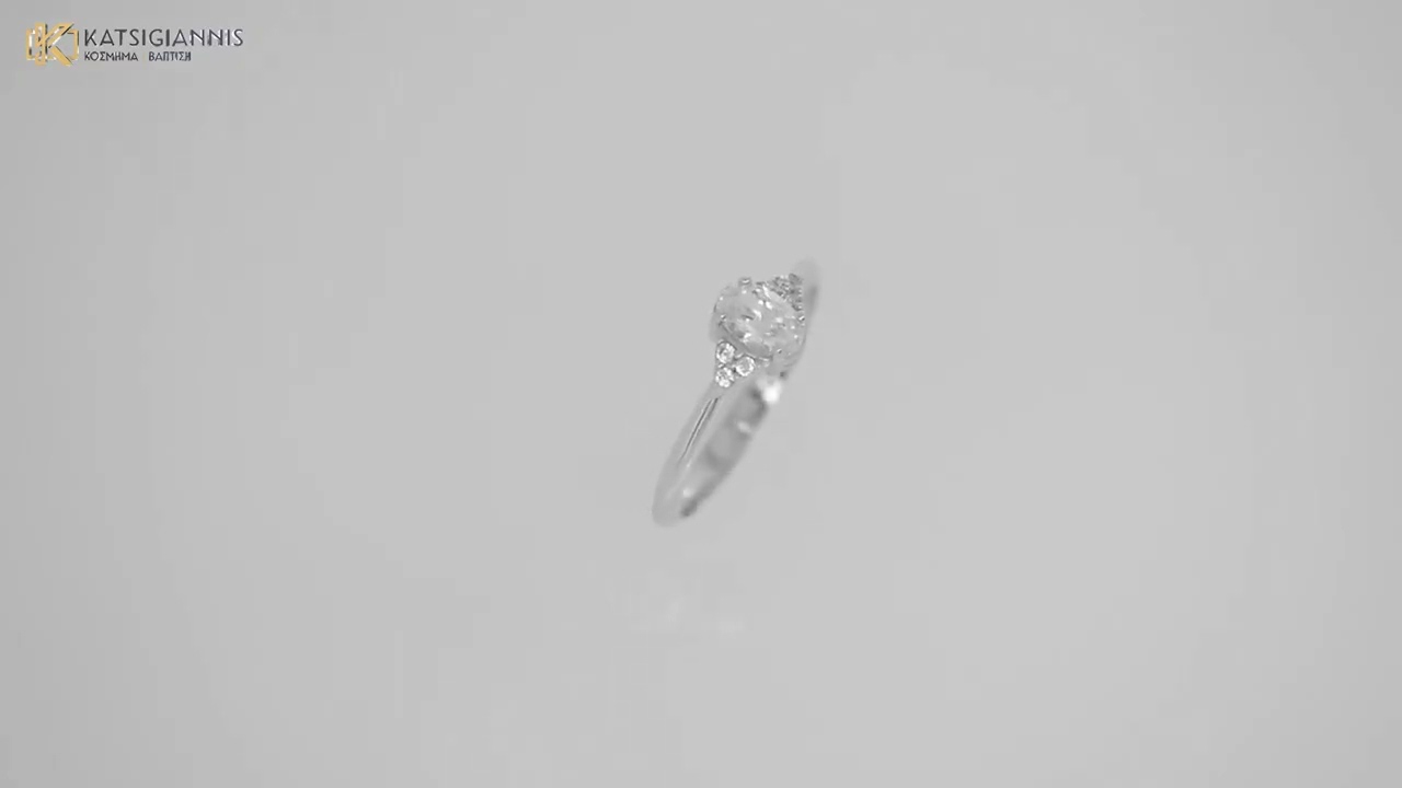 Μονόπετρο από λευκόχρυσο 9 καρατίων kosmima-vaptisi.gr