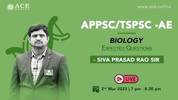 APPSC AE (CE) : Expected Questions from Biology by Siva Prasad Rao Sir | ACE Online Live