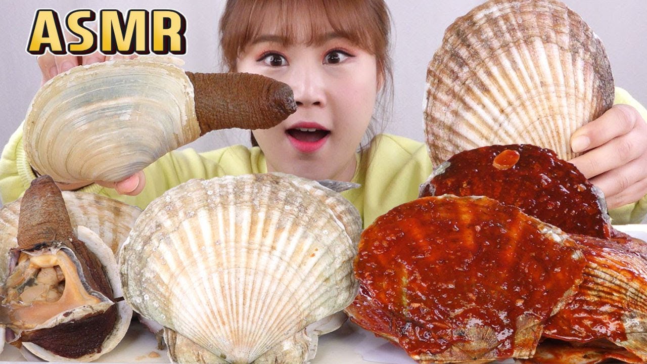 ⁣ASMR｜대왕 가리비와 코끼리조개, 키조개까지 대왕 조개찜 먹방, Mukbang 리얼사운드