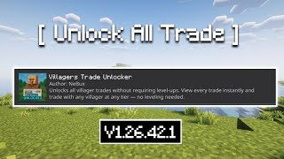 Villager Trade Unlocker MCPE 🔥 Best Trade Unlock Addon for Minecraft PE 1.21+ screenshot 1