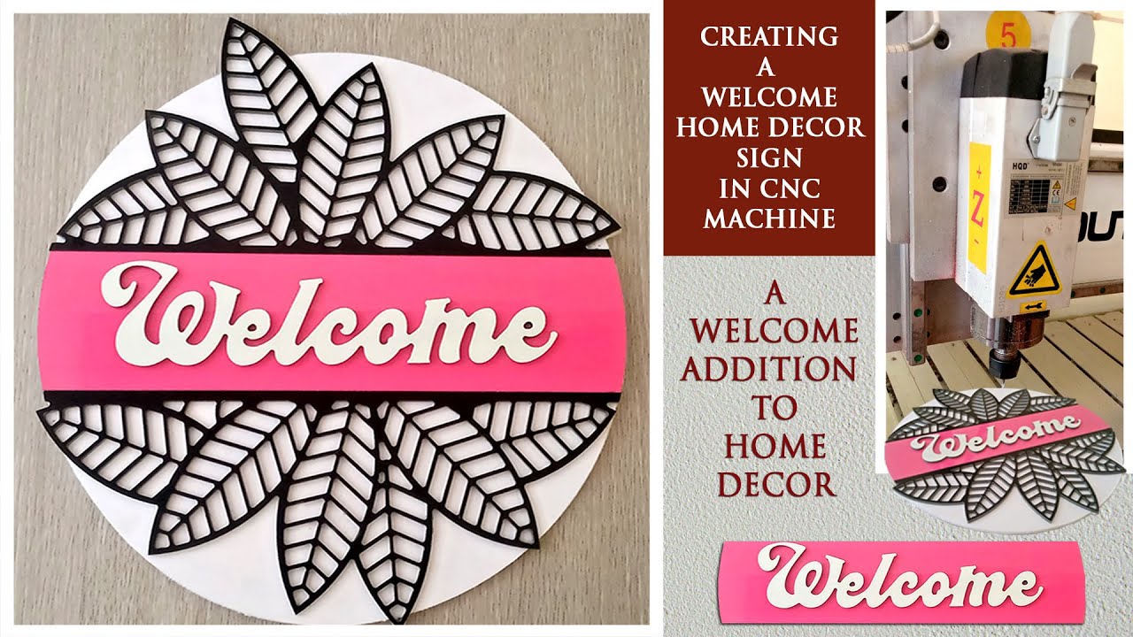 Creating A Welcome Sign Home Decor Using A CNC Router - YouTube