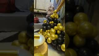 Luxury Black and golden birthday decor for girl🎆Asthethic shot🎉#birthdaycelebration#decor#fypシ゚viral