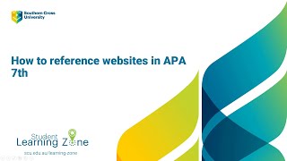 Referencing websites in APA 7th
