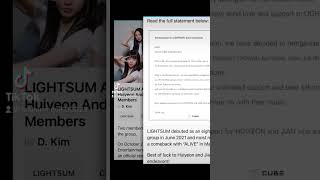 The Kpop Girl Band Lightsum Huiyeon And Jian Has Left The Band And Now It Is Six Members Lightsum