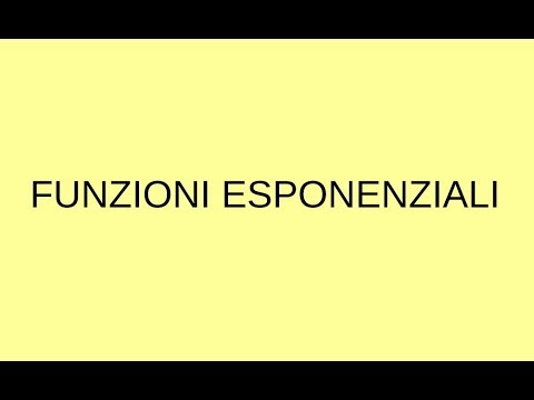 Funzioni esponenziali