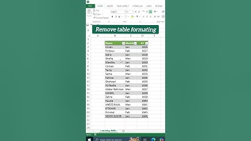 How to remove table format in Microsoft Excel?#microsoftexcel #tableformatting