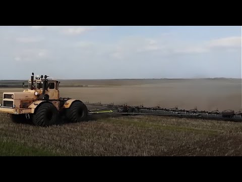 Видео: Трактор Кировец с бороной VELES. Первые тесты автопилота NAVMOPO AT2.