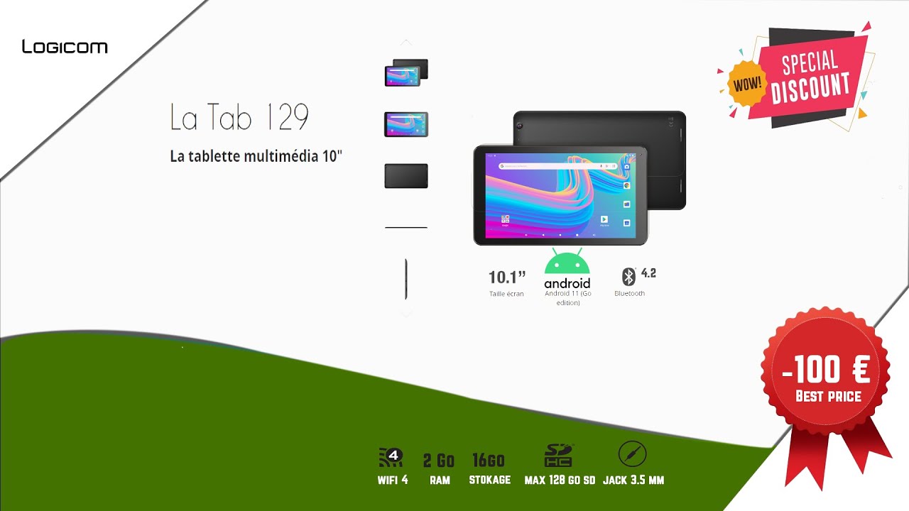 [FR] Test Tablette Logicom tab 129 DISCOUNT - 100 Euros ! - YouTube