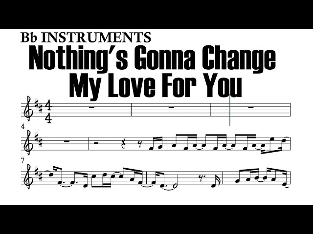 Nothing's Gonna Change My Love For You Bb Instruments Sheet Music Backing Track Play Along Partitura class=