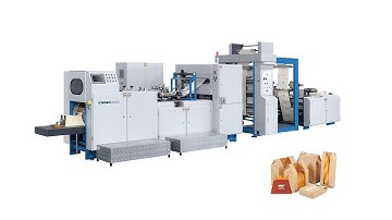 V/Sharp/Flat bottom paper bag making machine with 2 color printing Food packaging.