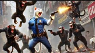 Cats & Evil Monkey Fight