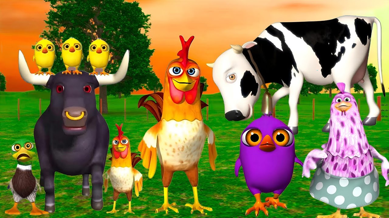 El Pollito pío 3d | El toro se congela jugando en el juegodel Toro y el Tractor 3D