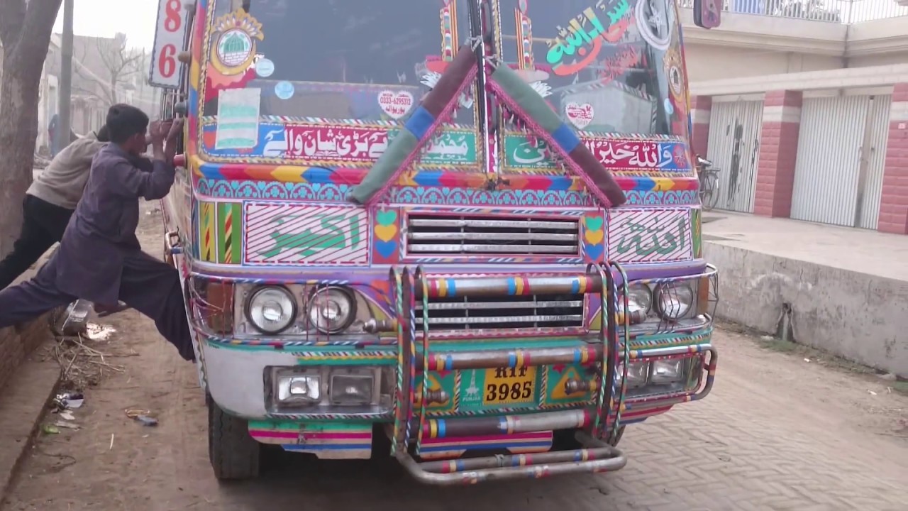 BUS ART | Colourful Beautiful Bus | Indian Pakistani Decorated Bus - YouTube