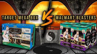 WHICH IS BETTER? 3 Walmart Blaster Boxes VS. 1 Target Mega Box | 2023 SELECT NBA BASKETBALL CARDS