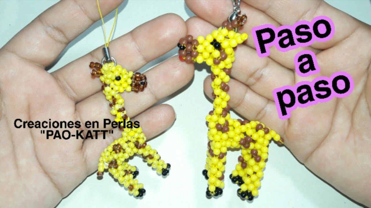 Como hacer jirafa hecha con perlas o cuentas. #miçangas #beaded