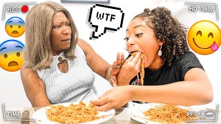 DIGGING MY HAND IN MY GRANDMAS FOOD TO SEE HOW SHE REACTS… ( HILARIOUS )