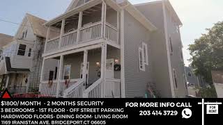 FOR RENT - FIRST FLOOR - 3 BEDROOM APARTMENT - BRIDGEPORT,CT #apartment #bridgeport
