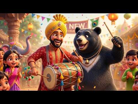 कालू मदारी आया | Kalu Madari Aaya | Hindi Nursery Rhyme | Bhalu Dancing - rainbow rhymes