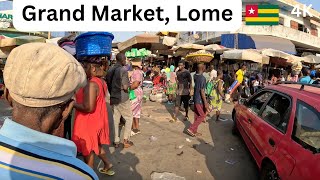 Lome Grand Market, A walking tour in 4K