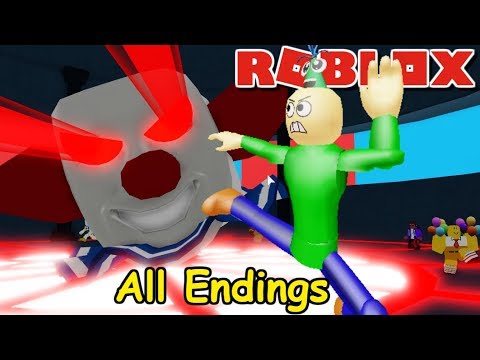 Birthday Baldi Escapes A Giant Clown All Endings Roblox - new roblox go camping with baldi youtube