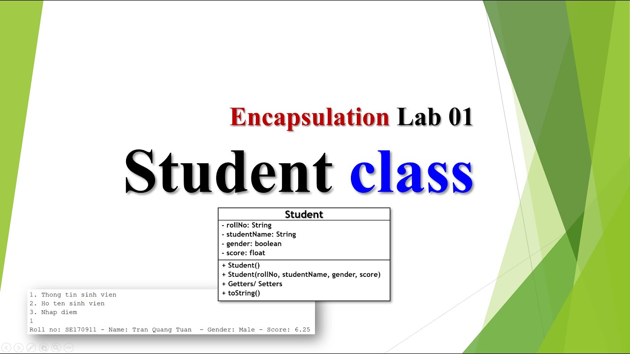 Encapsulation 01 :: Create Student class - YouTube