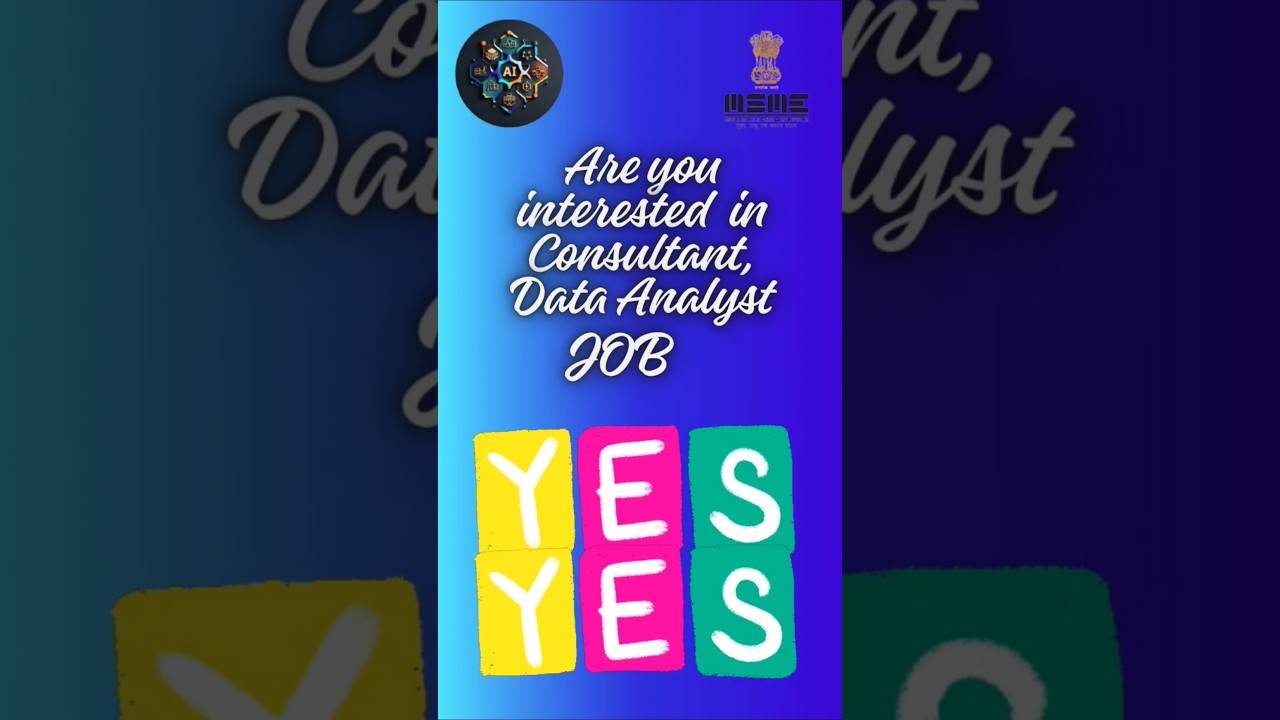 AI Job Alert | Consultant Data Analyst | Govt Job | 