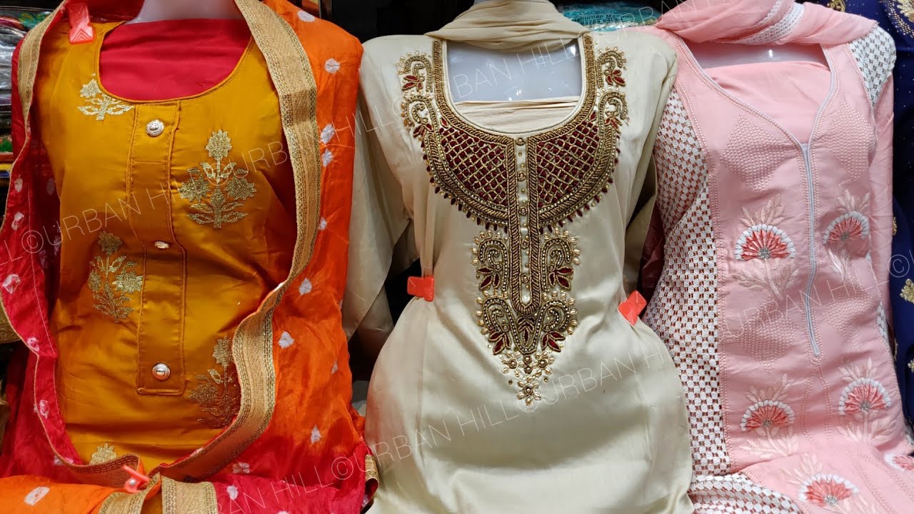 imported fabrics in surat गर्मियों के सूट पर भारी छूट cotton suit cotton dupatta organza jaam chanderi urban hill suit