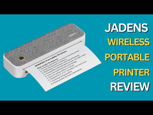 JADENS Wireless Portable Printer - Supports 8.26x11.69 US Letter, Inkless  Mobile Printer Compatible with iOS, Android & Laptop, Portable Printers