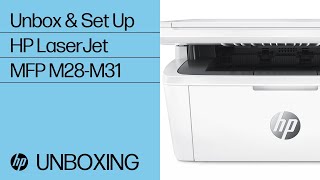 HP LaserJet Pro M28W All in One Printer How to set up with USB Cable, Scan  your document to PC 