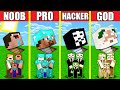 Minecraft Battle: HOUSE UNDER HEAD BUILD CHALLENGE - NOOB vs PRO vs HACKER vs GOD / Animation STATUE